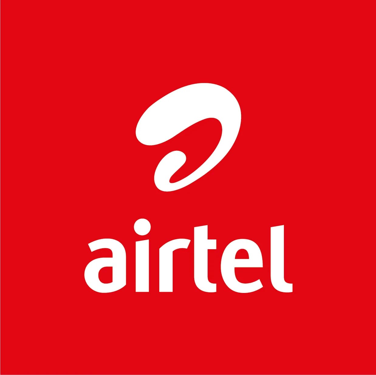 Logo blanc d’Airtel sur fond rouge