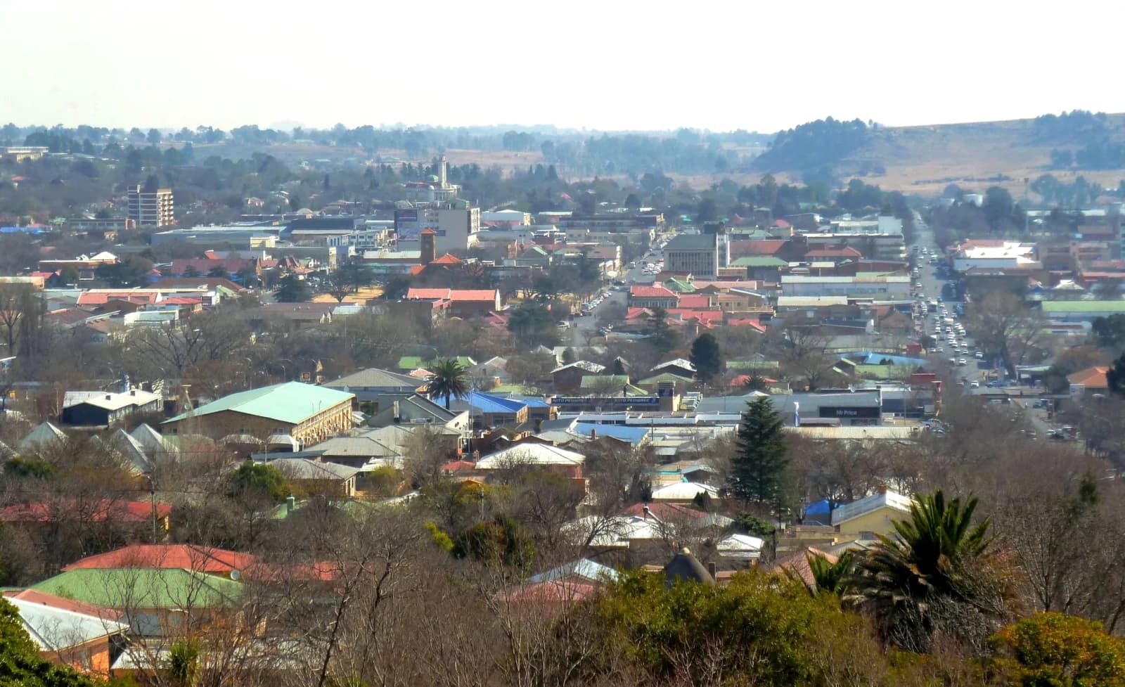 Vue de Bethlehem dans la province sud-africaine du Free State
