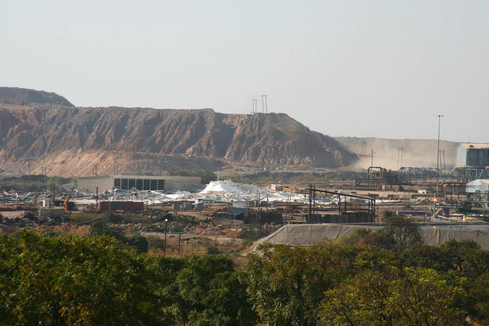 Installations de la mine de cuivre de Nchanga en Zambie, photographiées en juin 2008